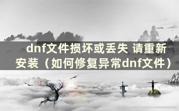 dnf文件损坏或丢失 请重新安装（如何修复异常dnf文件）